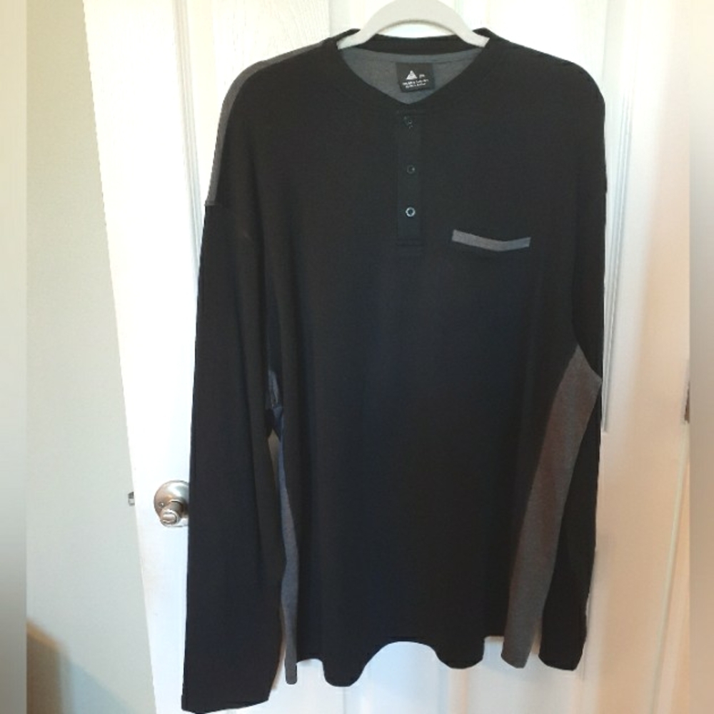 ZITI Men's 2XL grey and black colorblock long sleeve shirt designed in Germany